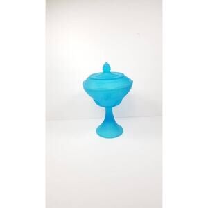 Vintage Colony Blue Satin Wedding Bowl with Lid Harvest